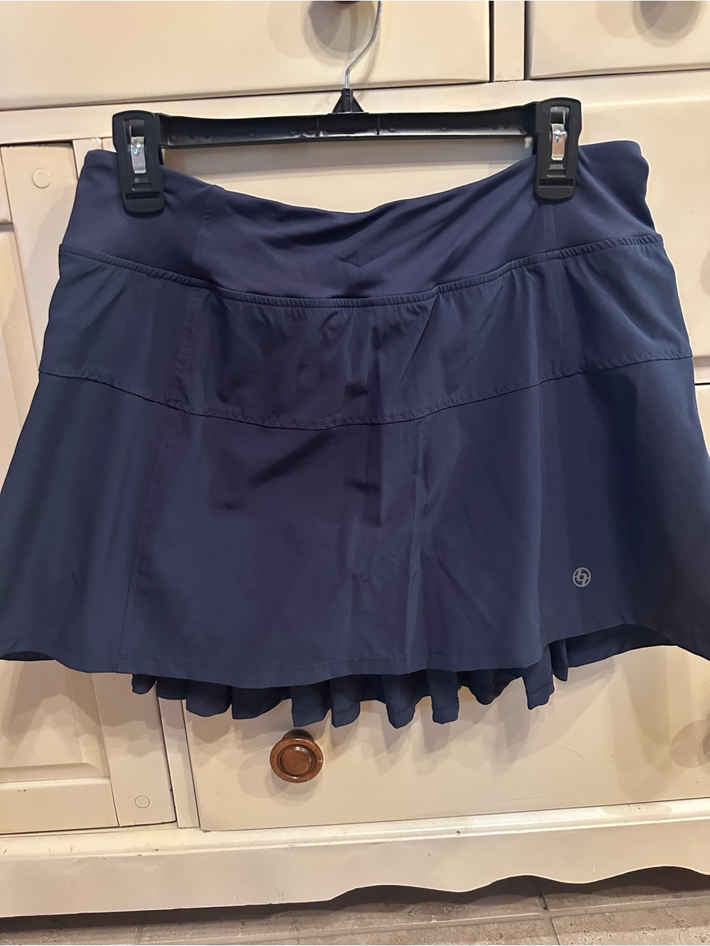 Lija Navy Blue Circle Skirt with Built-In Shorts